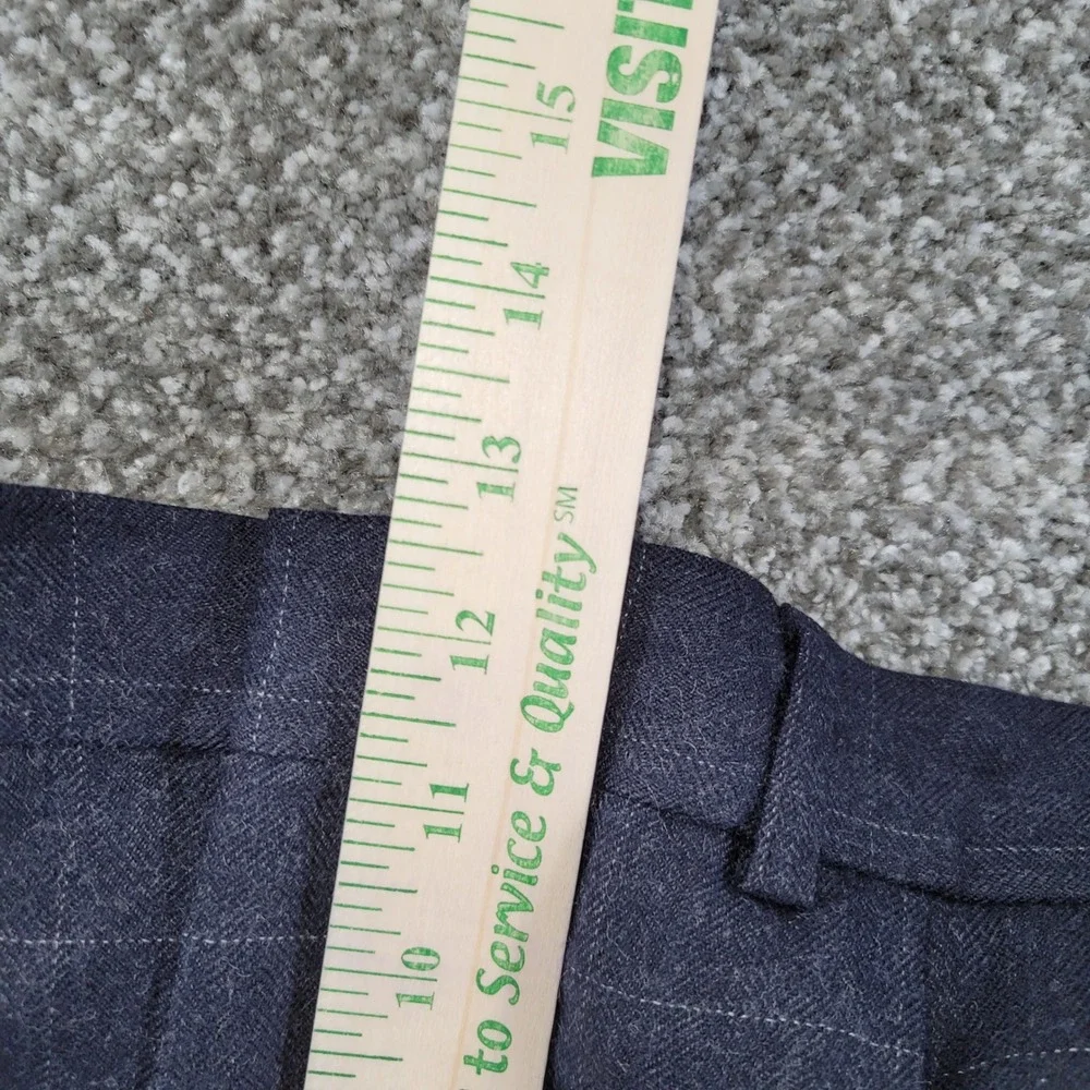 Warren Scott Mens 44L Suit Pure Wool Windowpane Charcoal Grey 2 Button Pleated